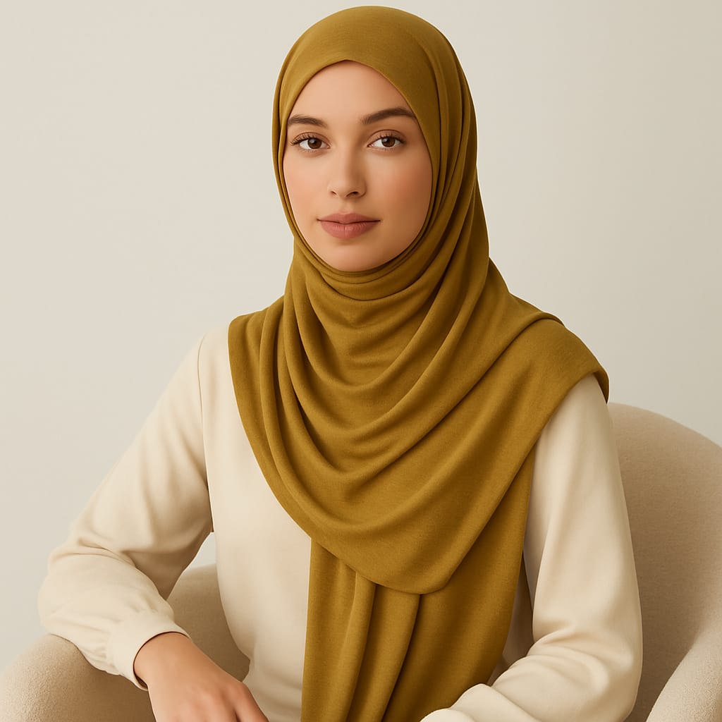 Premium Jersey Veil for Women – Lightweight, Non-Slip, Breathable, Everyday Hijab – Soft Stretch Fabric, Elegant Draping Size - Large -  (31 in x 78 in)